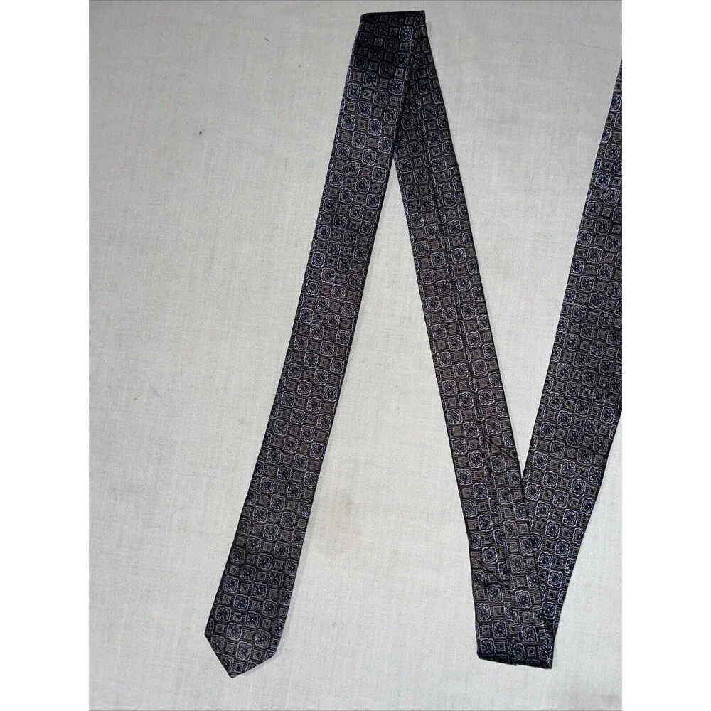 Brooks Brothers Makers Men’s Dress Tie Size 57” Blue Geometric Business Formal
